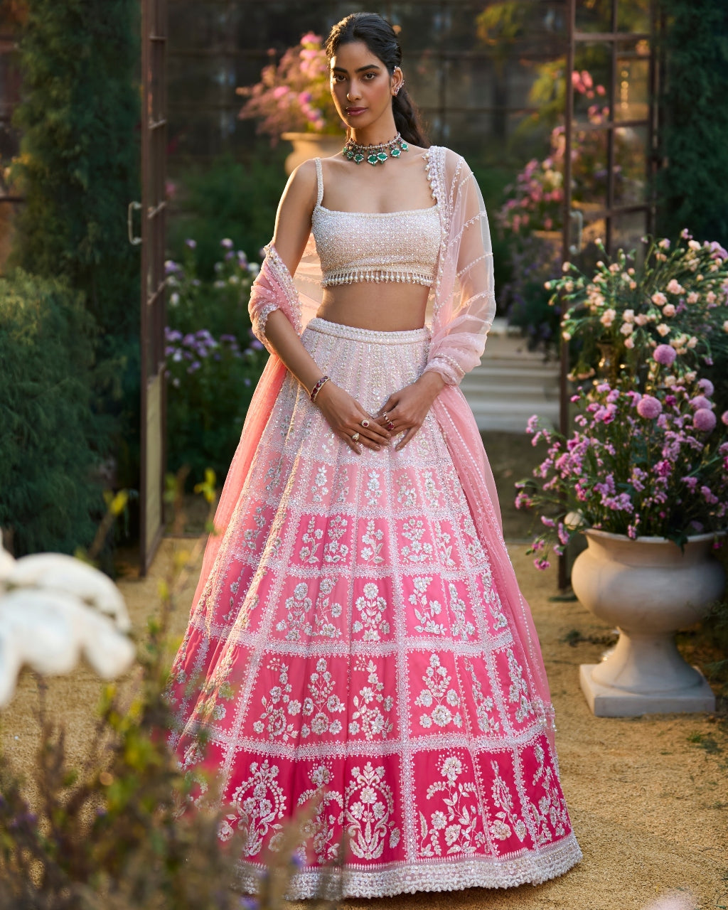 Ombre Pink Lehenga Set