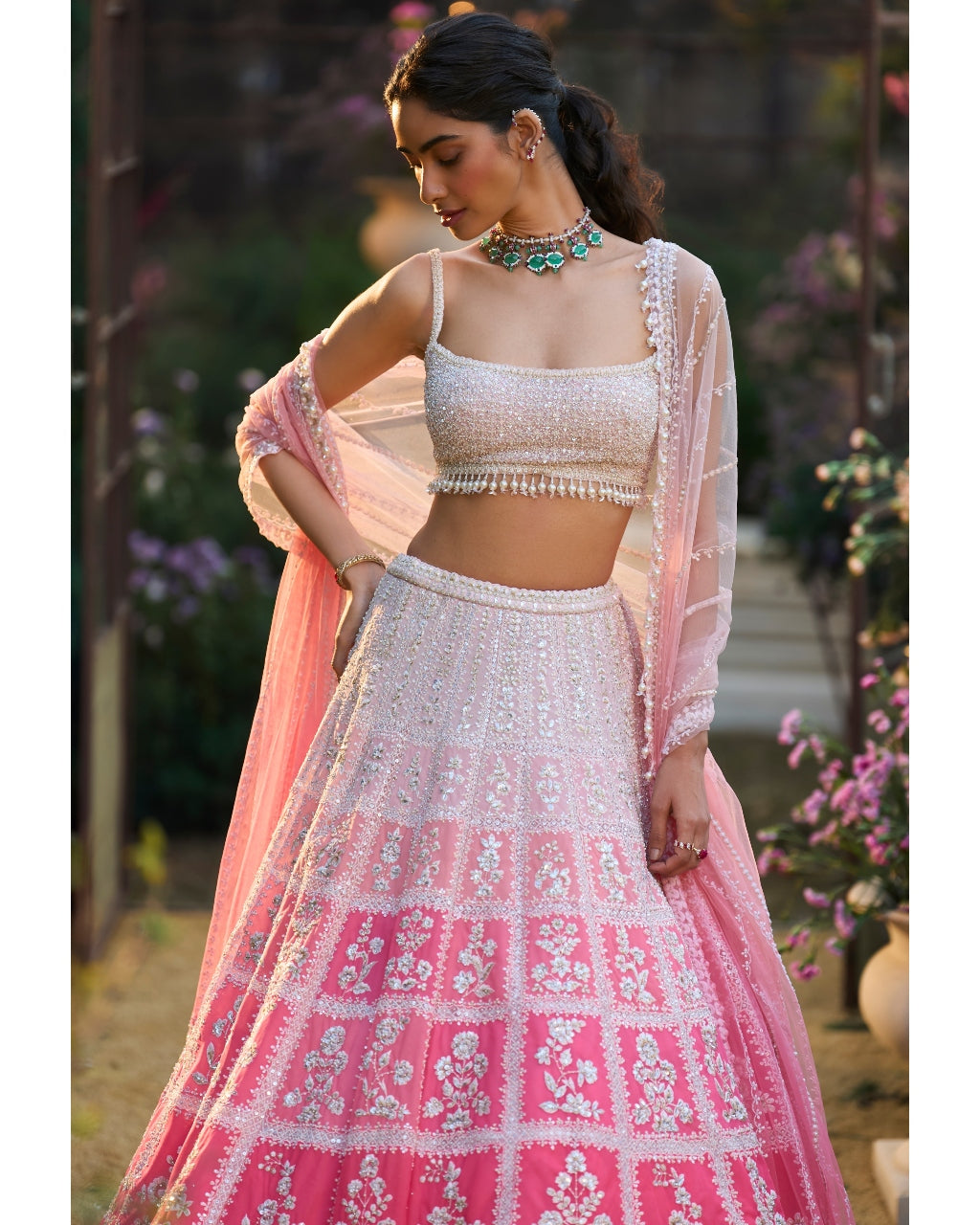 Ombre Pink Lehenga Set