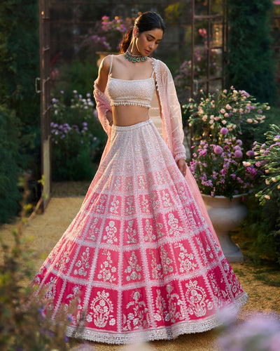 Ombre Pink Lehenga Set