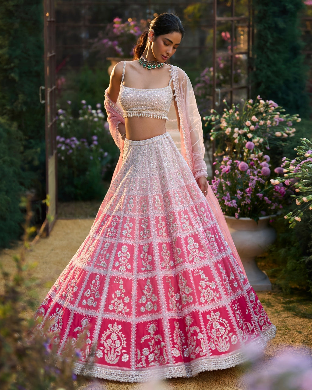 Ombre Pink Lehenga Set