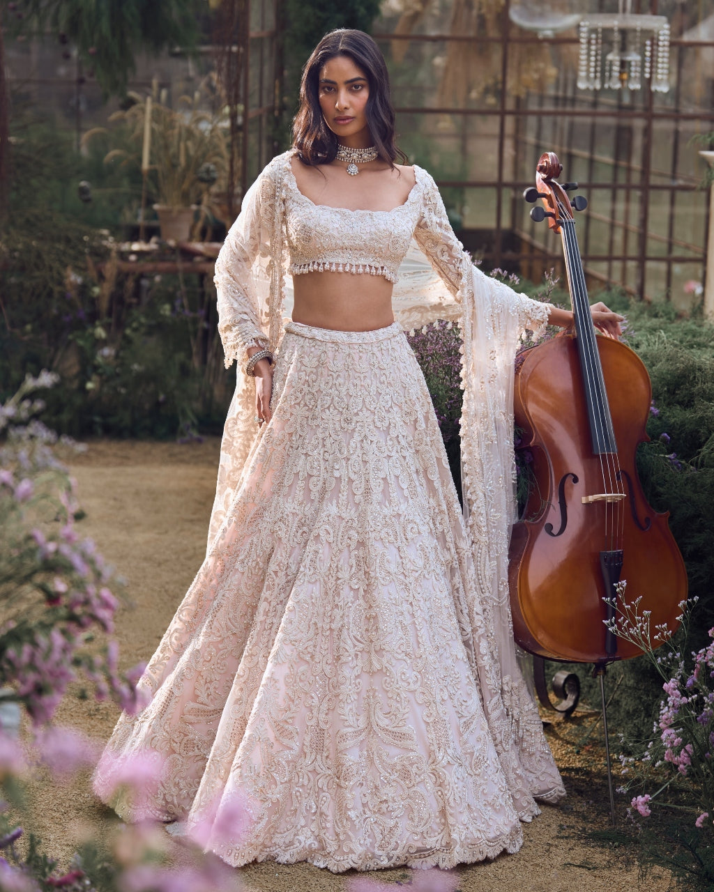 Powder Peach Dori Lehenga Set