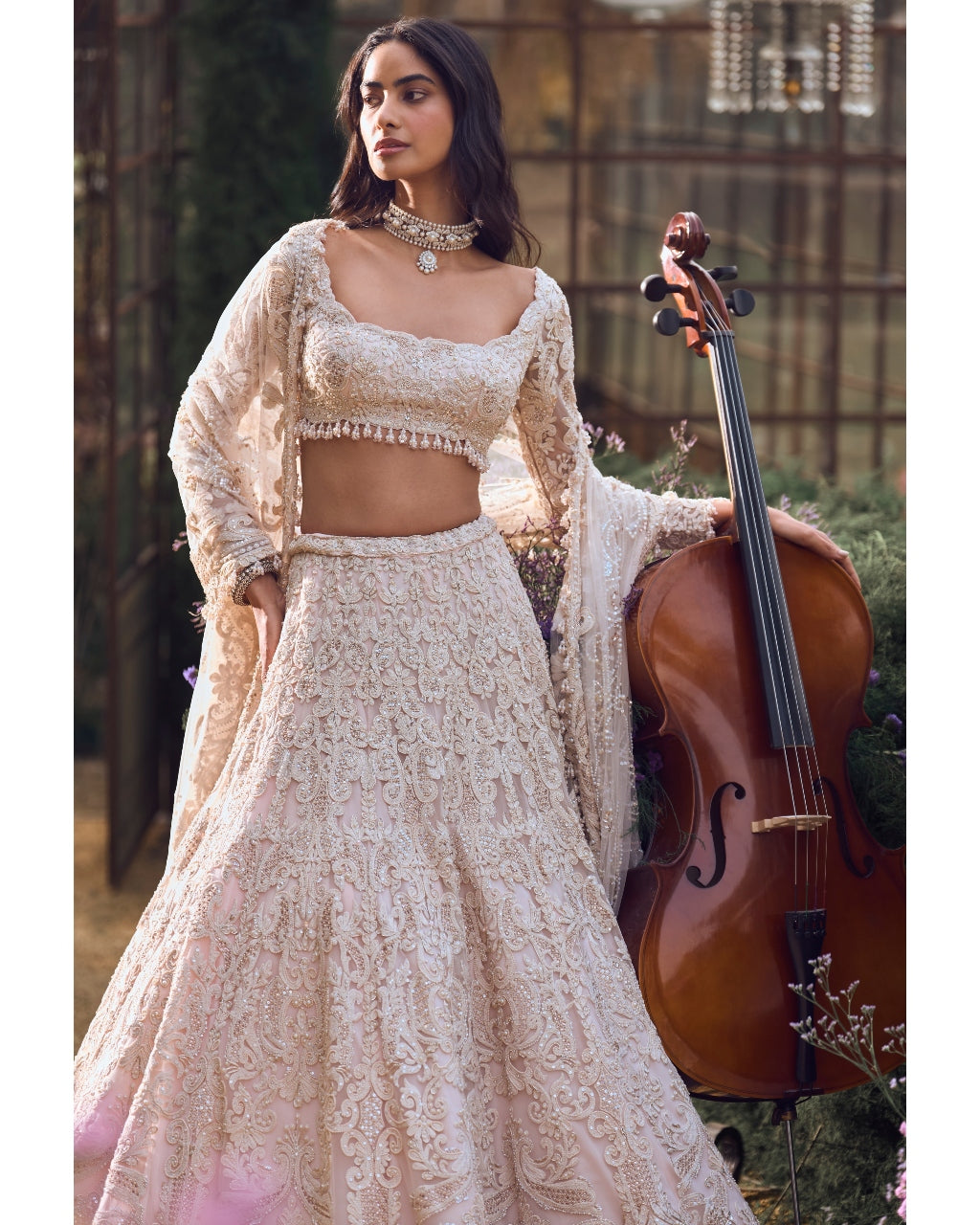Powder Peach Dori Lehenga Set