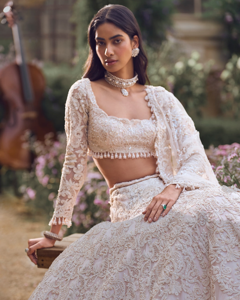 Powder Peach Dori Lehenga Set