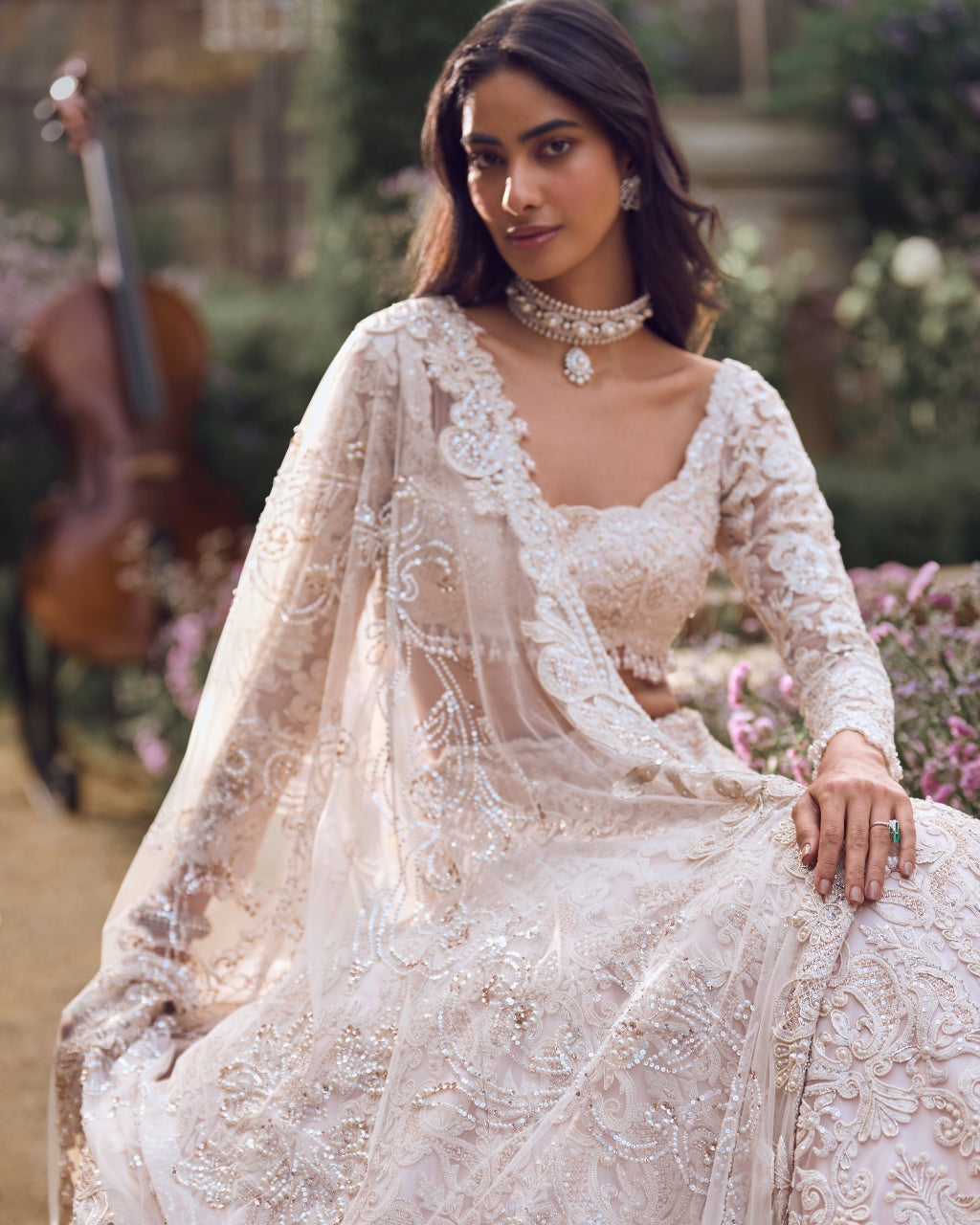 Powder Peach Dori Lehenga Set