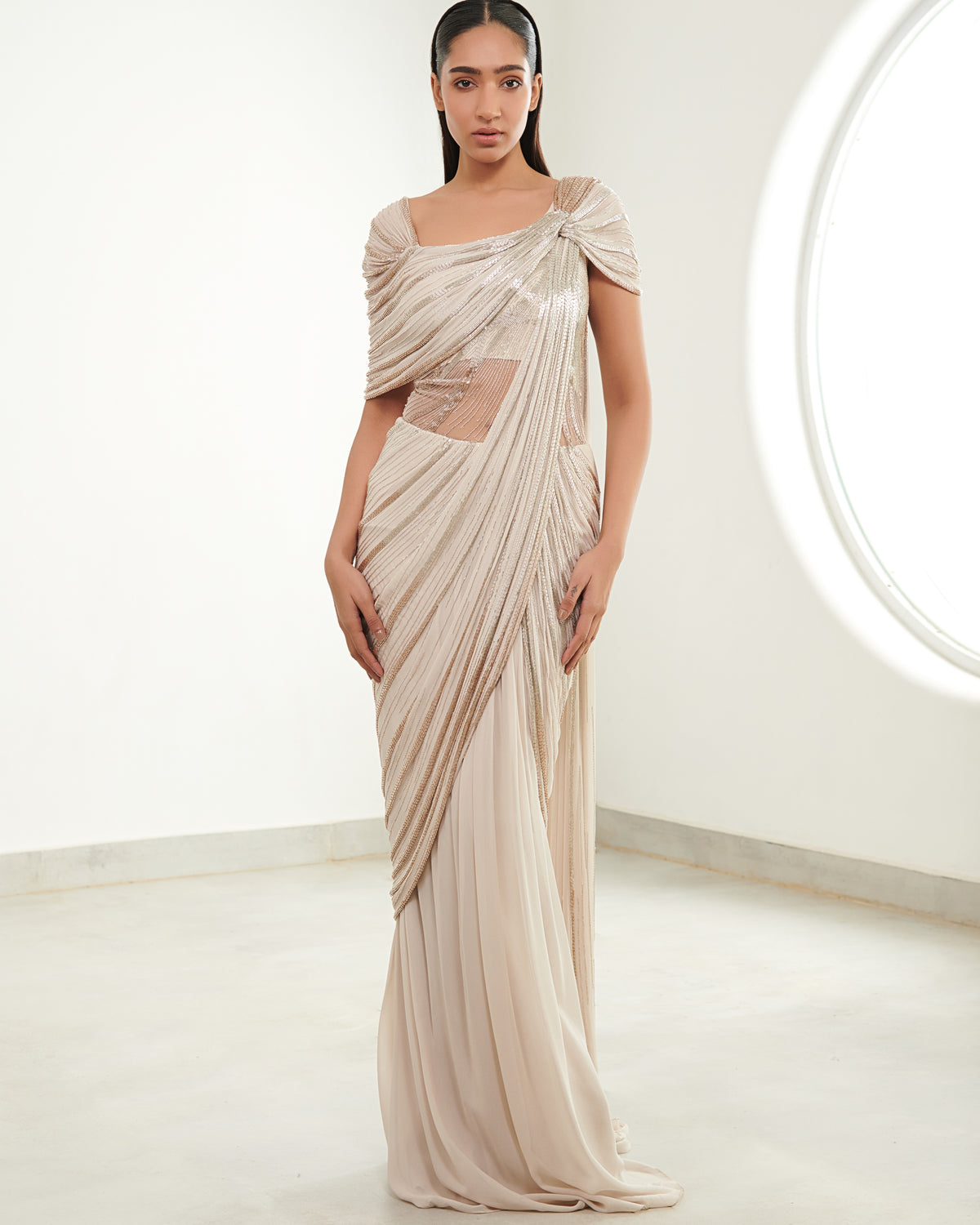 The Selene Drape Sari Gown
