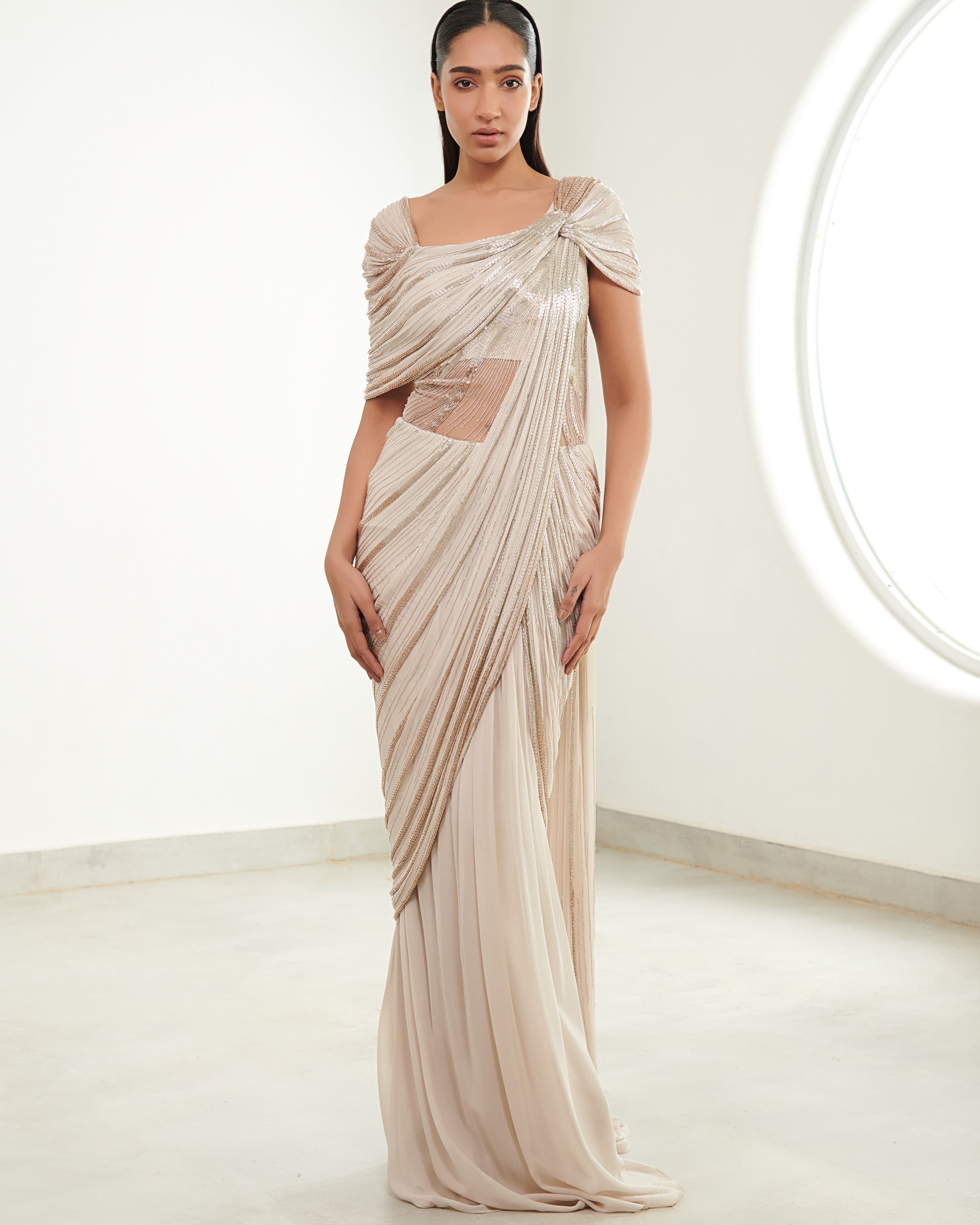 The Selene Drape Sari Gown