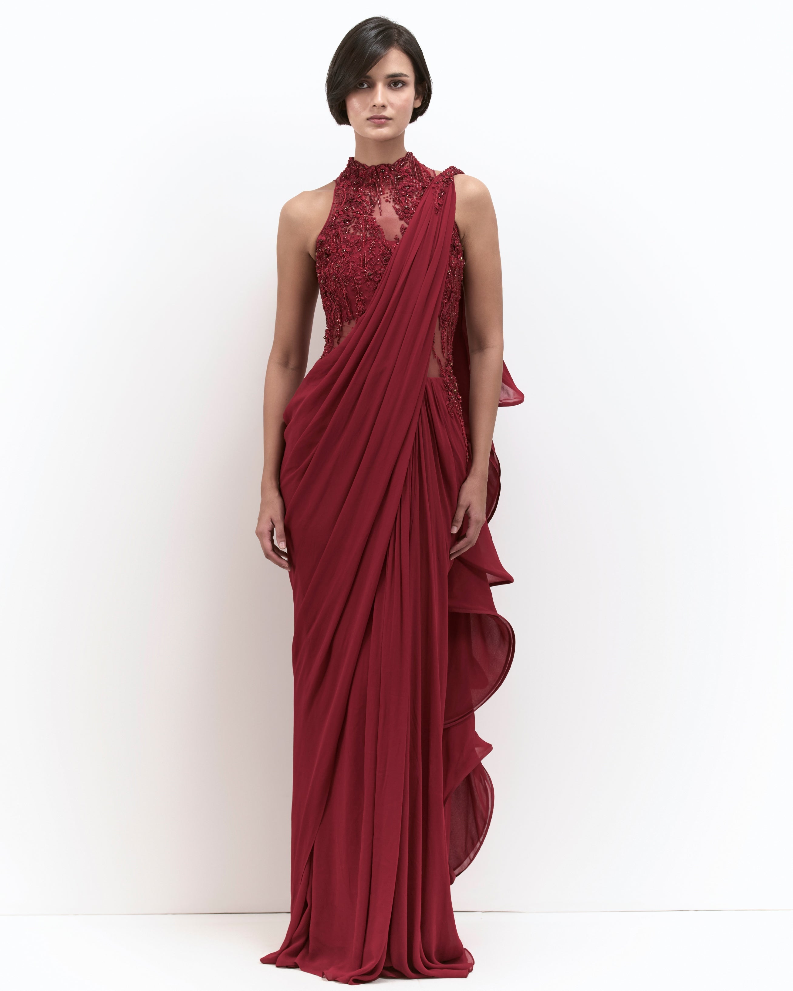 The Ember Sari Gown