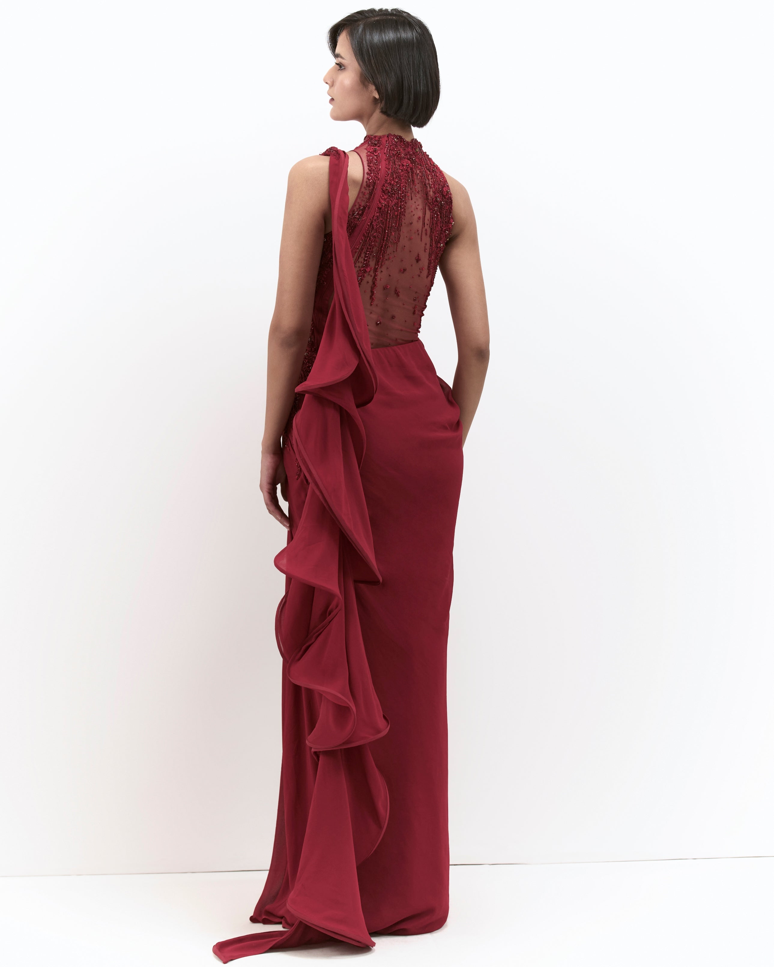 The Ember Sari Gown