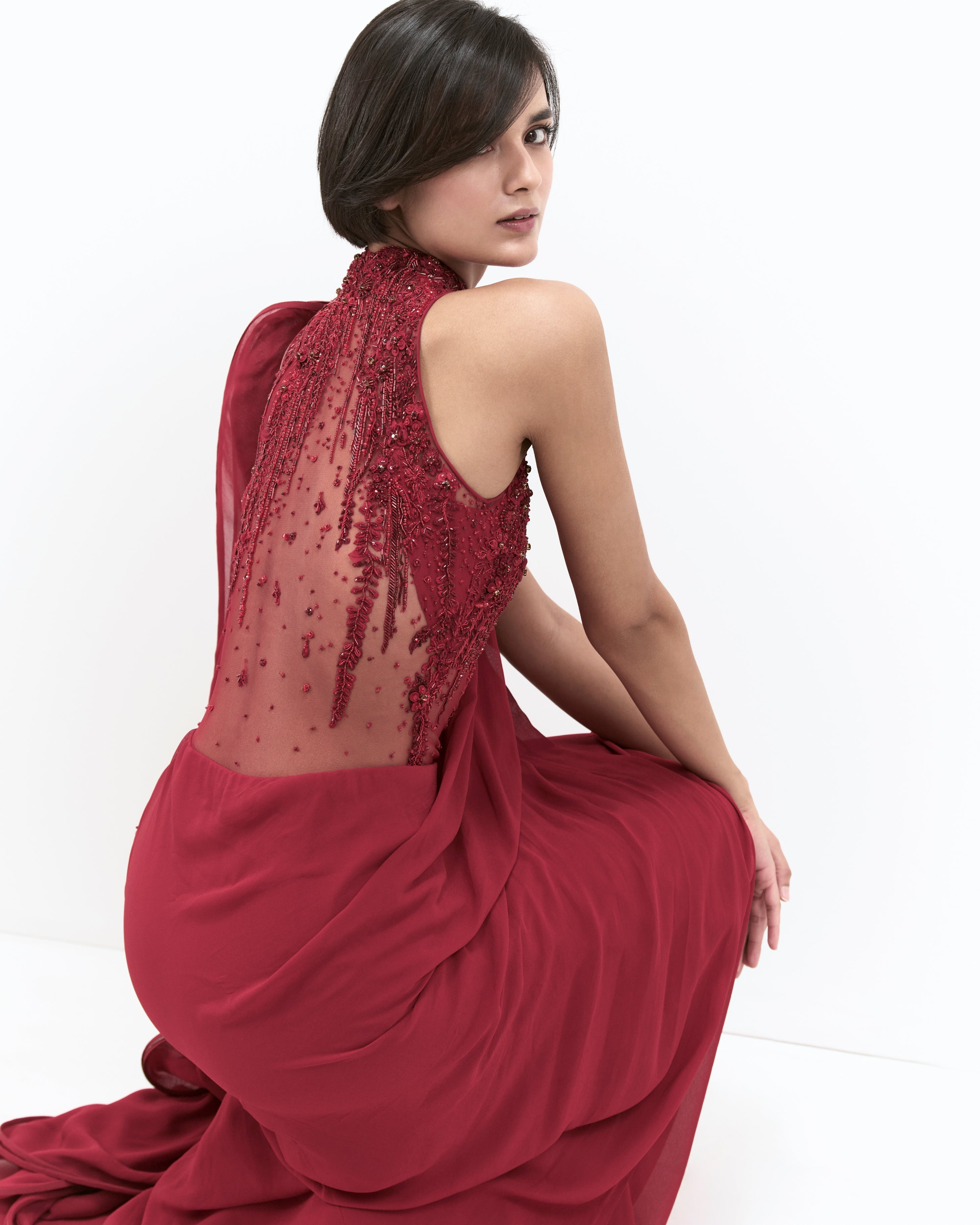 The Ember Sari Gown