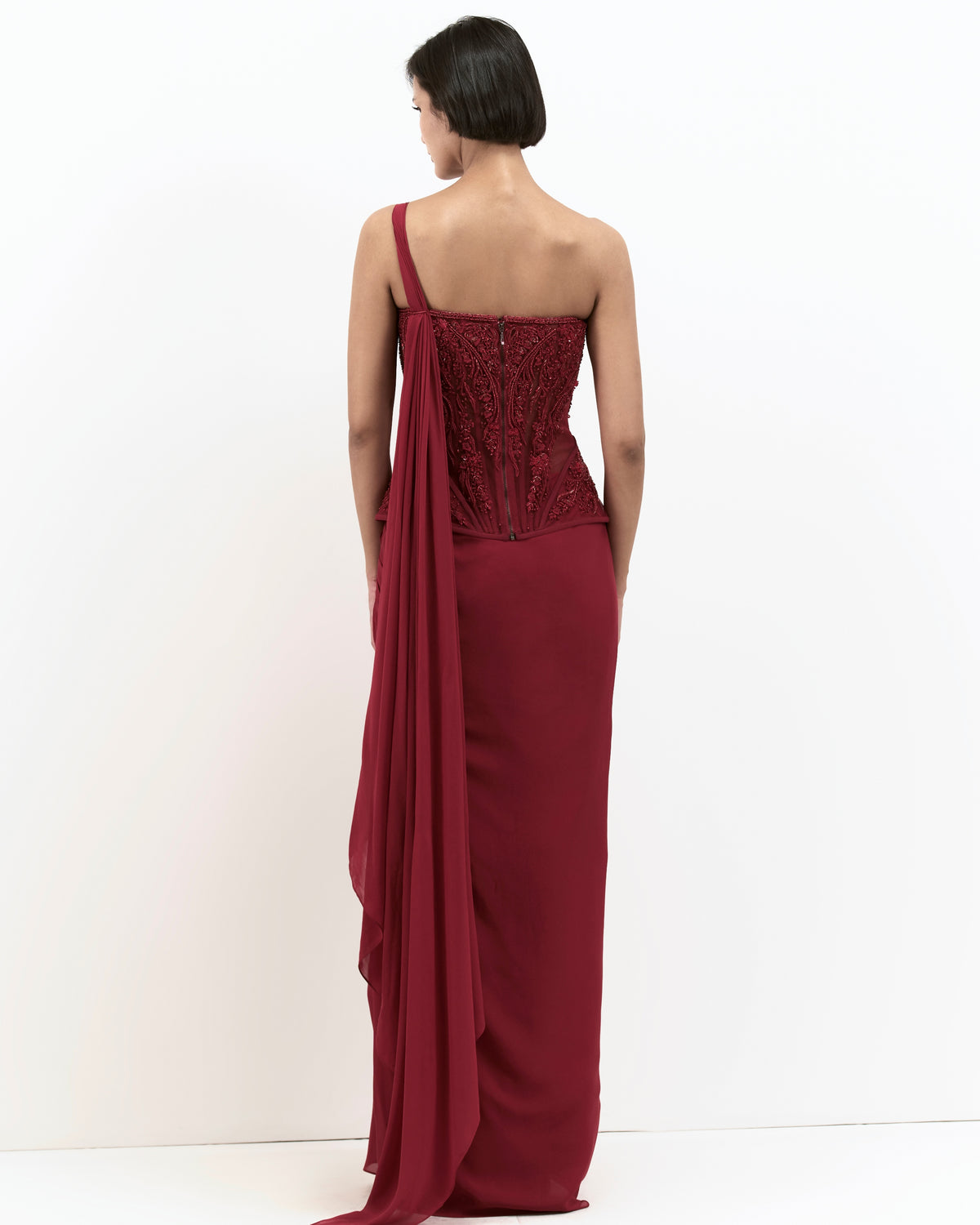 The Pearl Corset Sari Gown