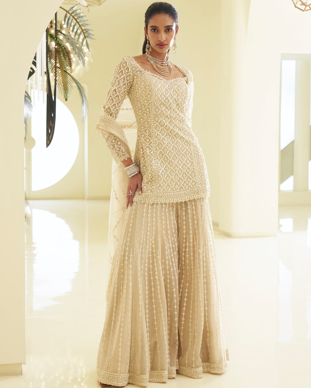 Nude Dori Sharara Set