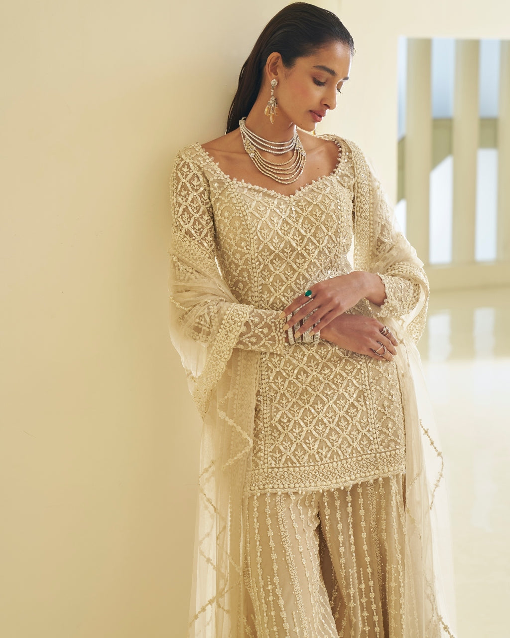 Nude Dori Sharara Set