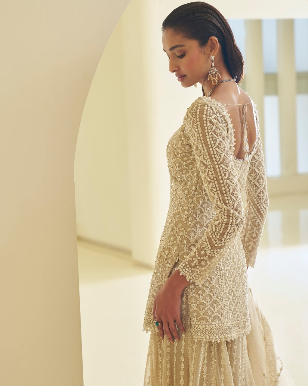 Nude Dori Sharara Set