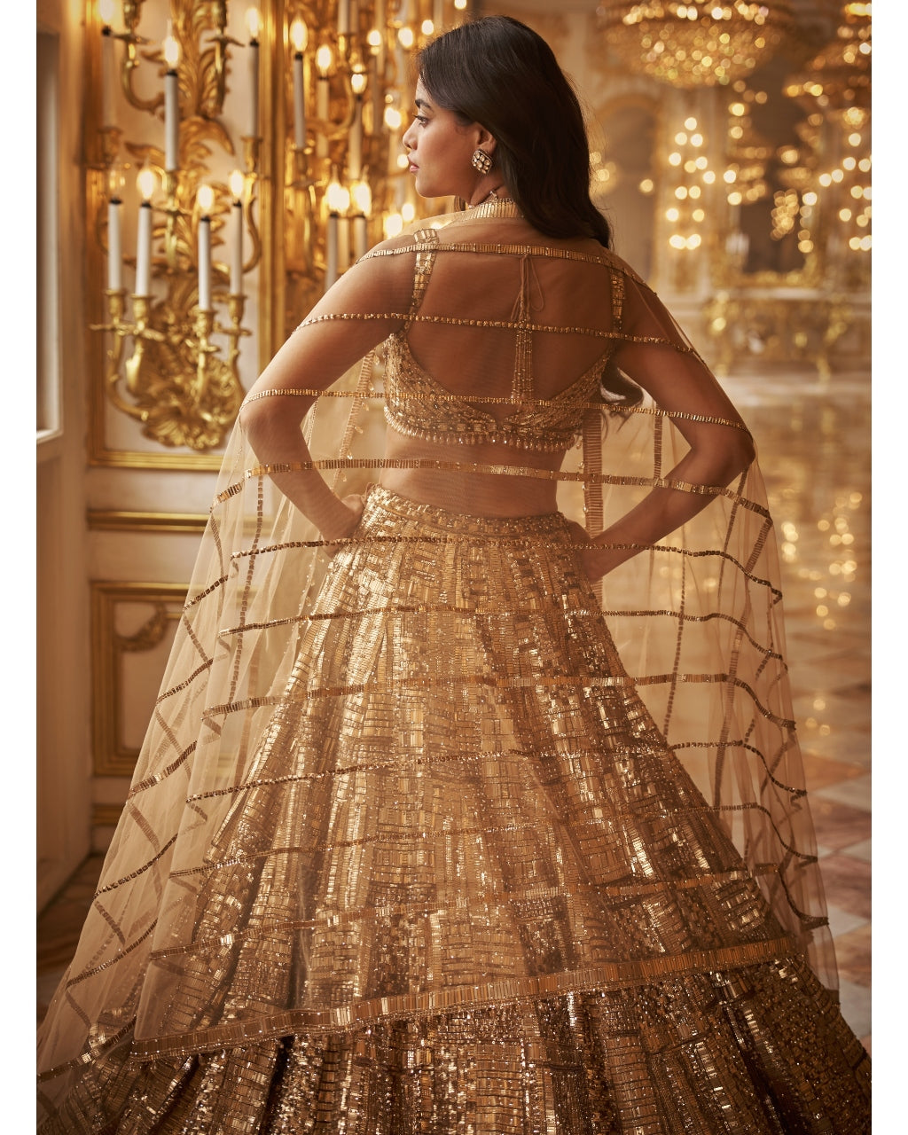 Gold color lehenga Clearance