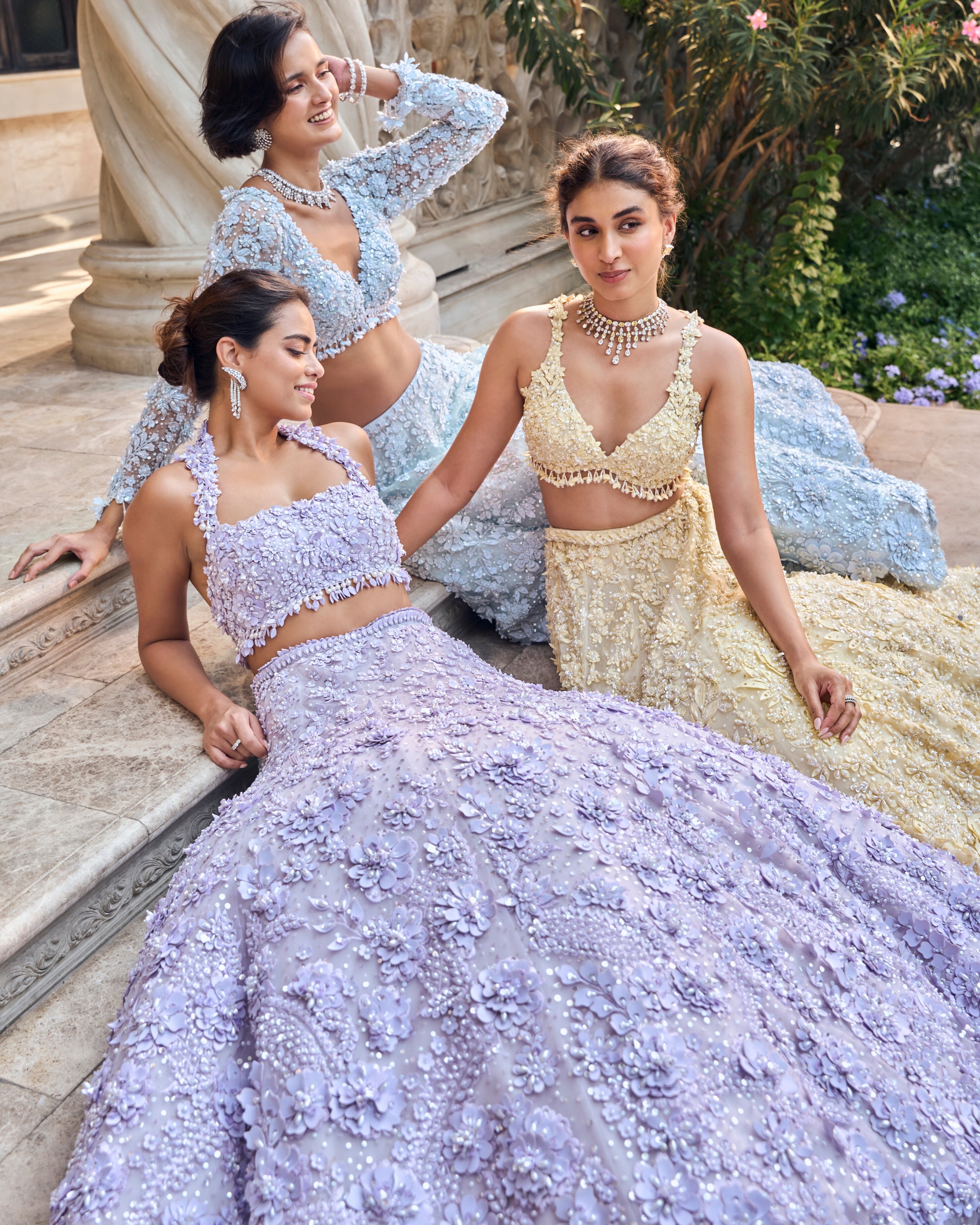 Chapelle Lilac Three-Dimensional Lehenga Set