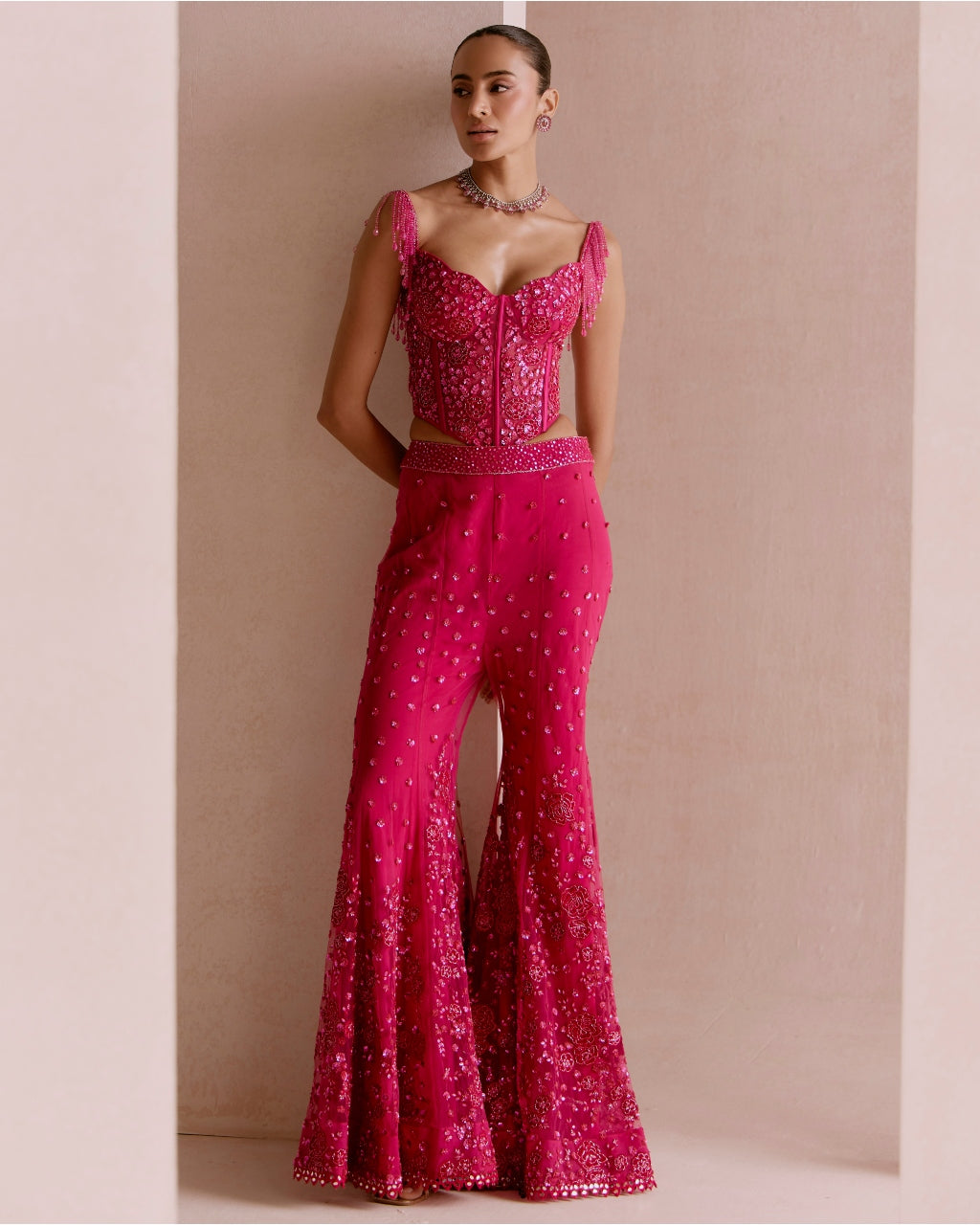 Hot Pink Sharara Set