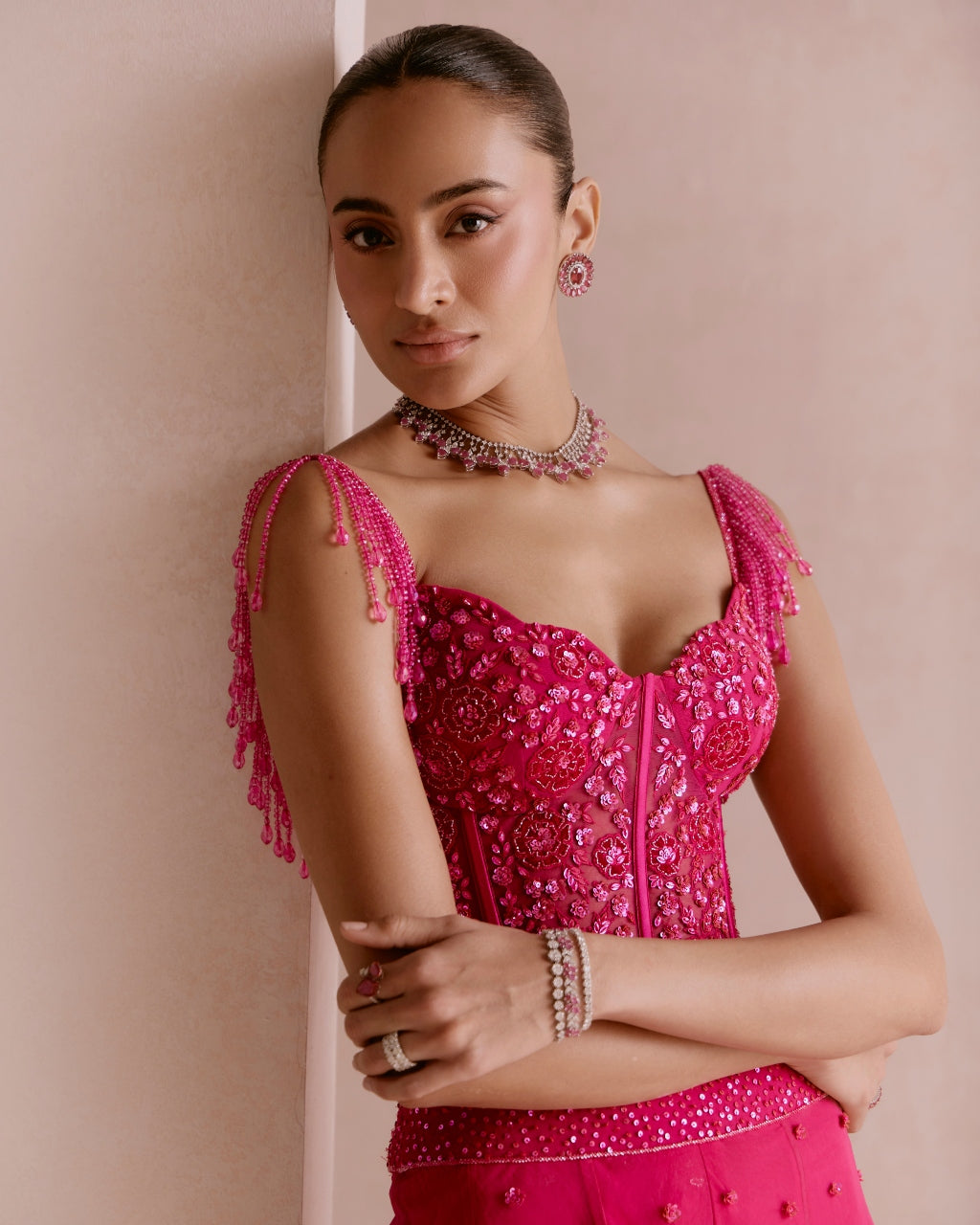 Hot Pink Sharara Set