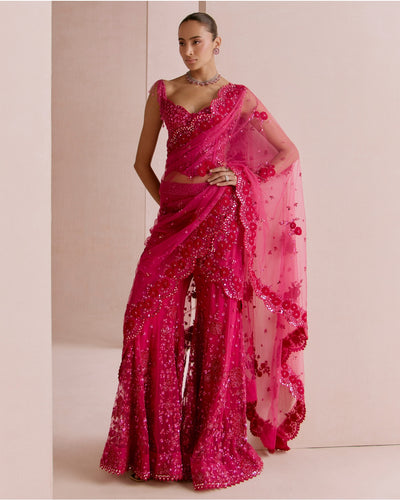 Hot Pink Sharara Set