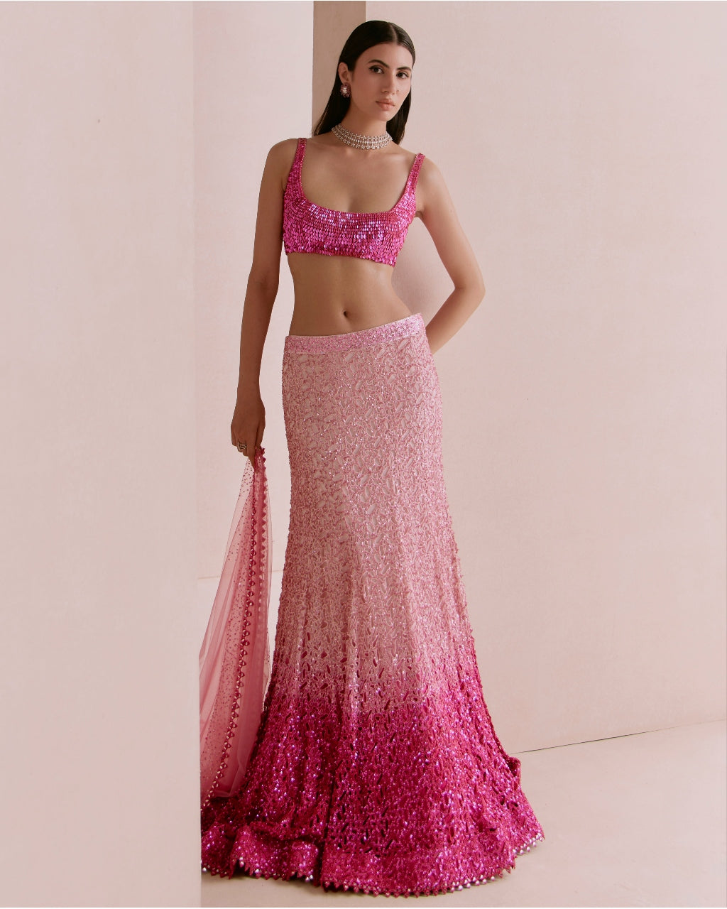 Pink Ombre Cutwork Fishcut Set