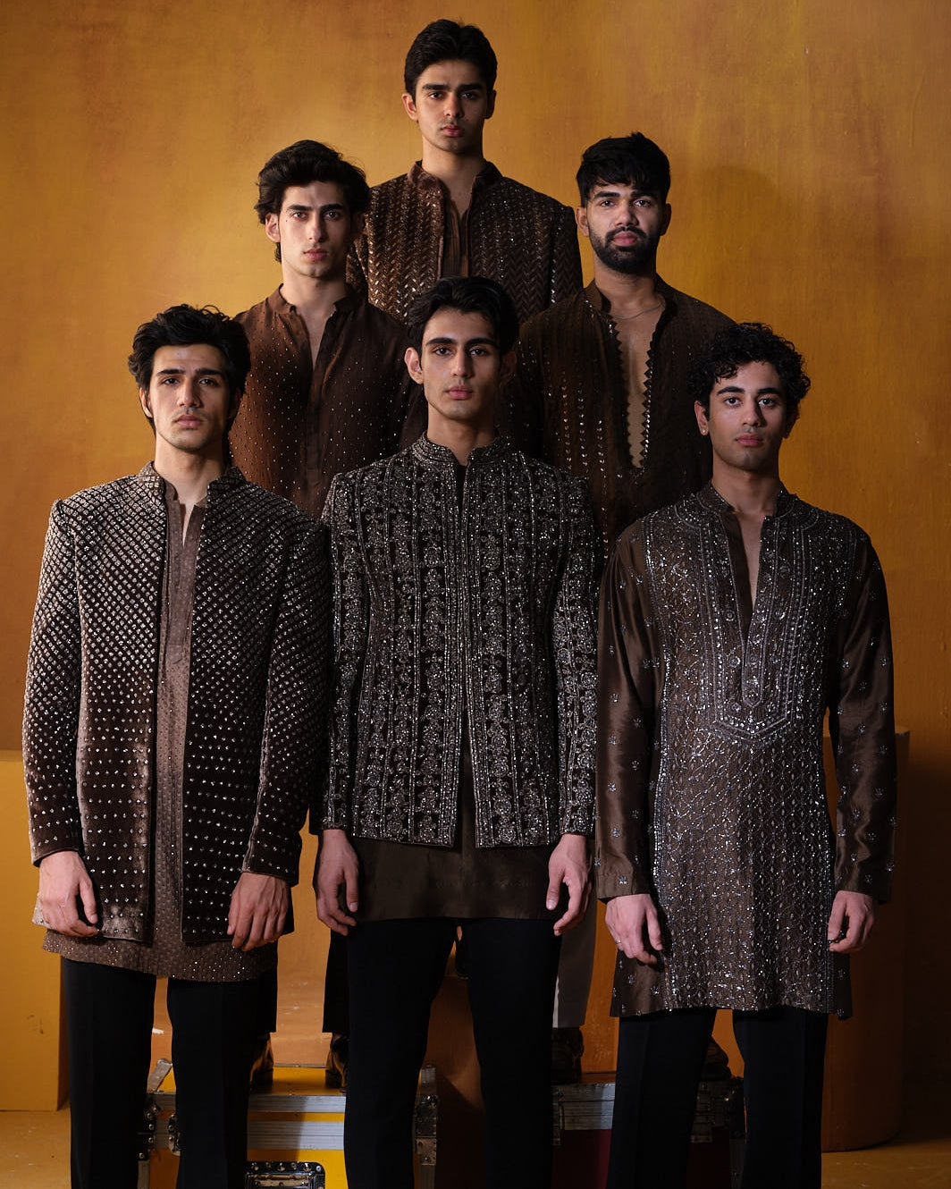 Brown Cutdana Bandhgala