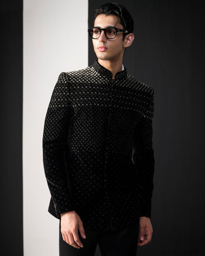 Black Ombre Bandhgala