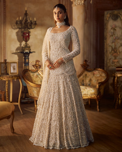 Vintage Ivory Pearl Lehenga Set