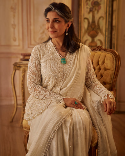 Pearl Jacket Sari Set