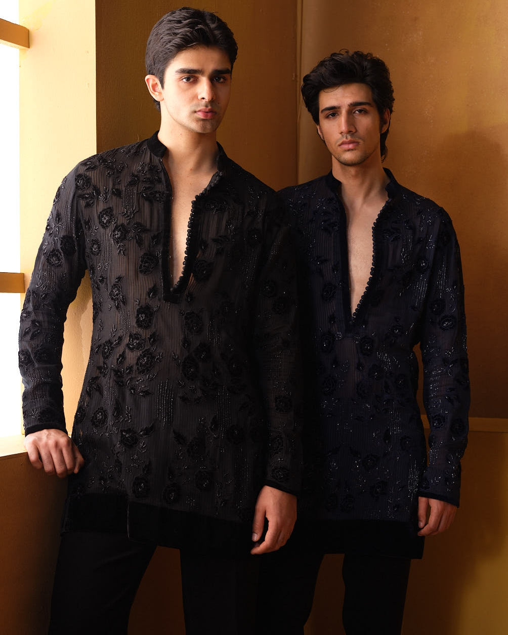 Blue Applique Work Kurta