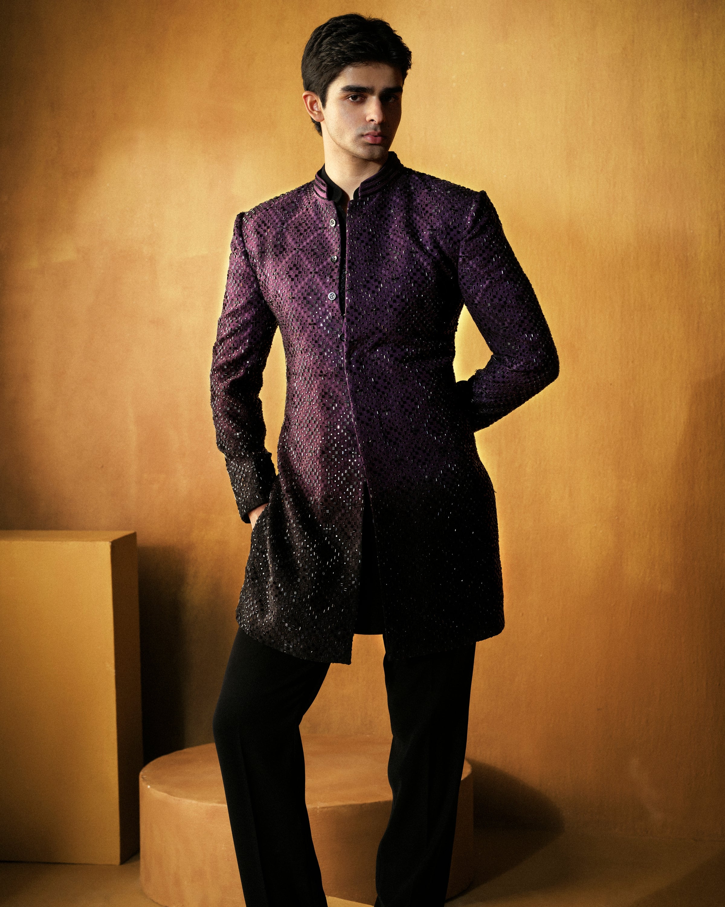 Wine To Black Bandhgala