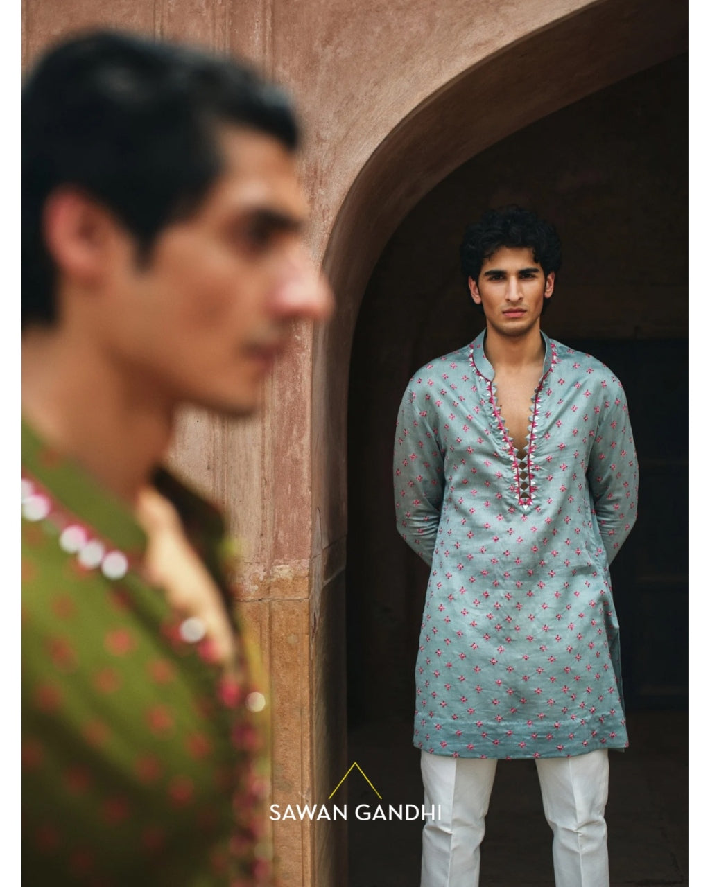 Pale Turquoise Bandhani Kurta Set