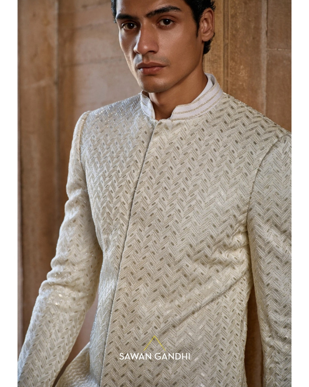 Chevron Sherwani Set