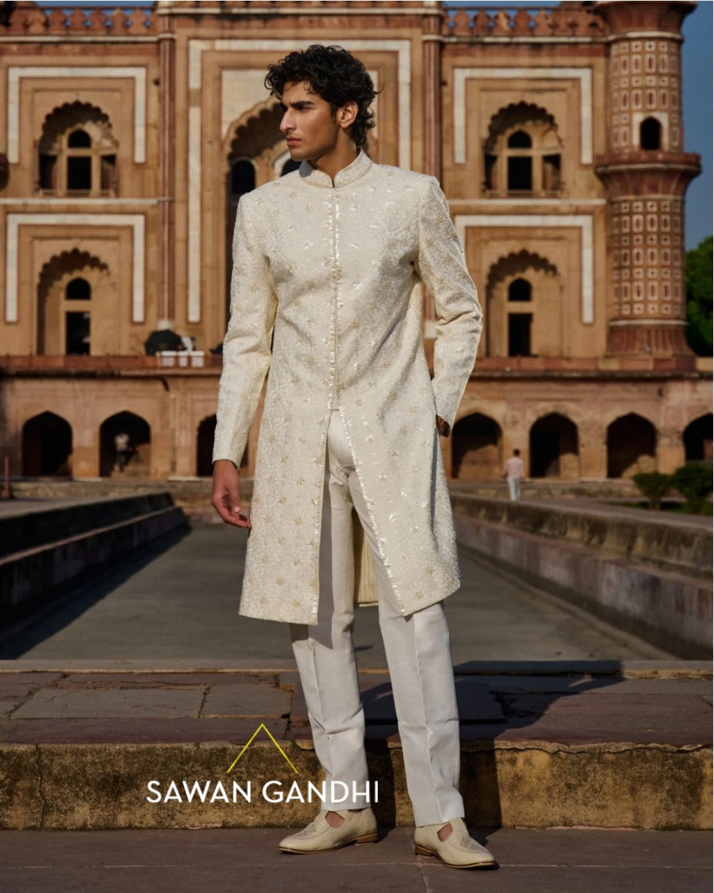 Parsi Jaal Sherwani Set
