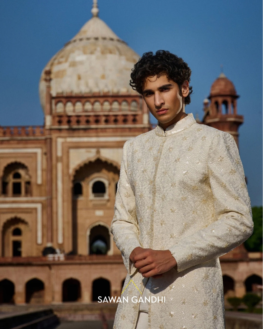 Parsi Jaal Sherwani Set