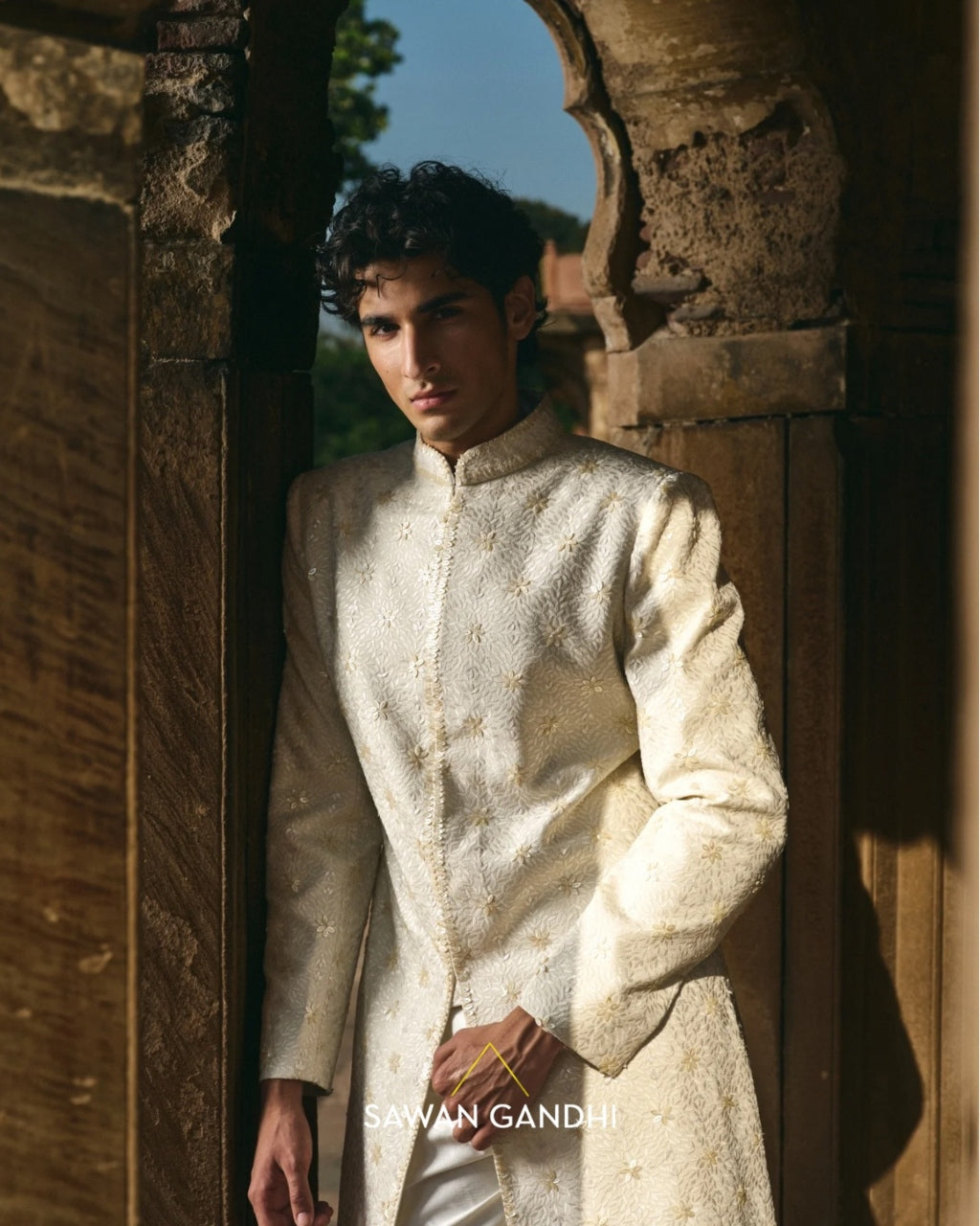 Parsi Jaal Sherwani Set
