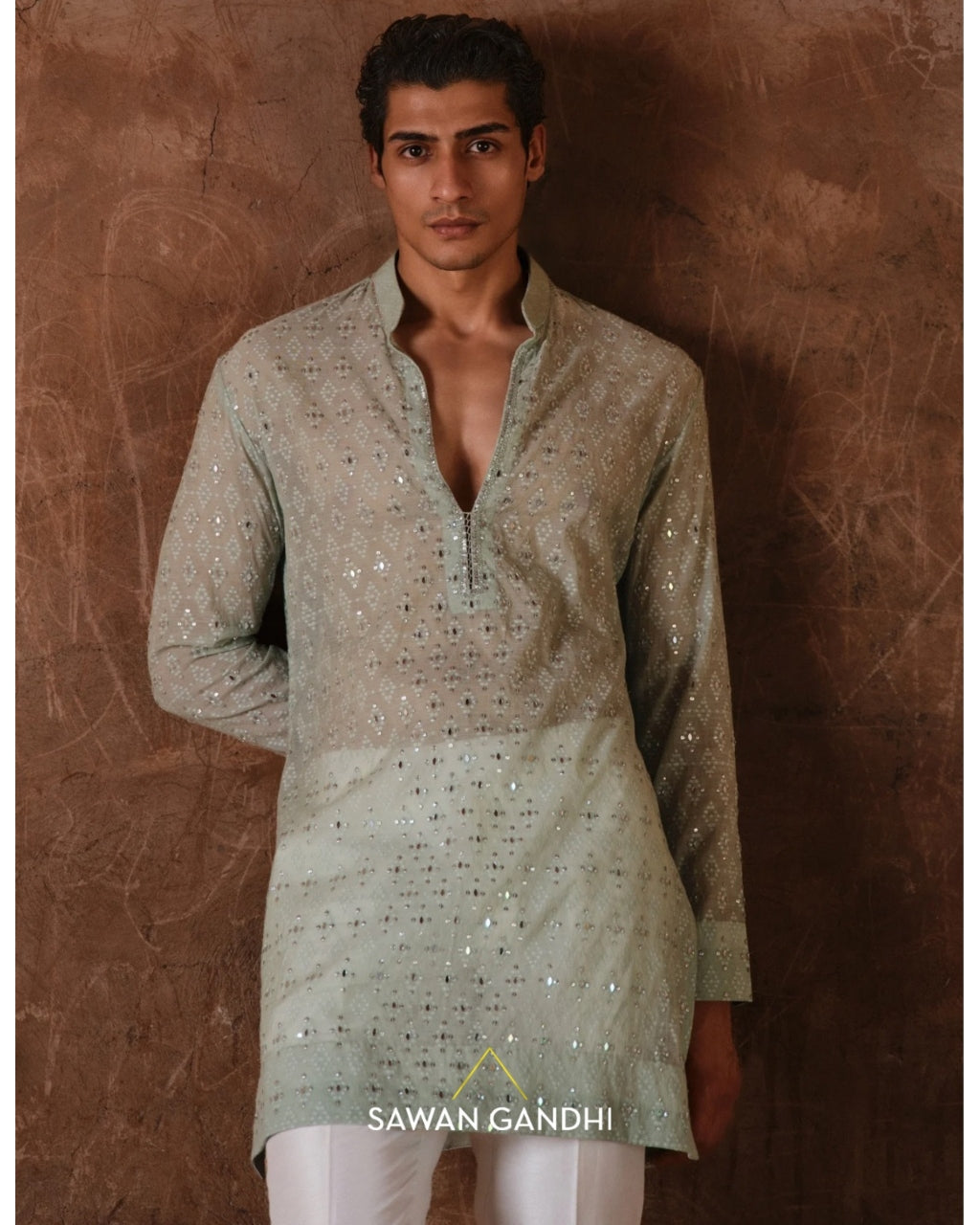 Sage Green Mirror Kurta Set