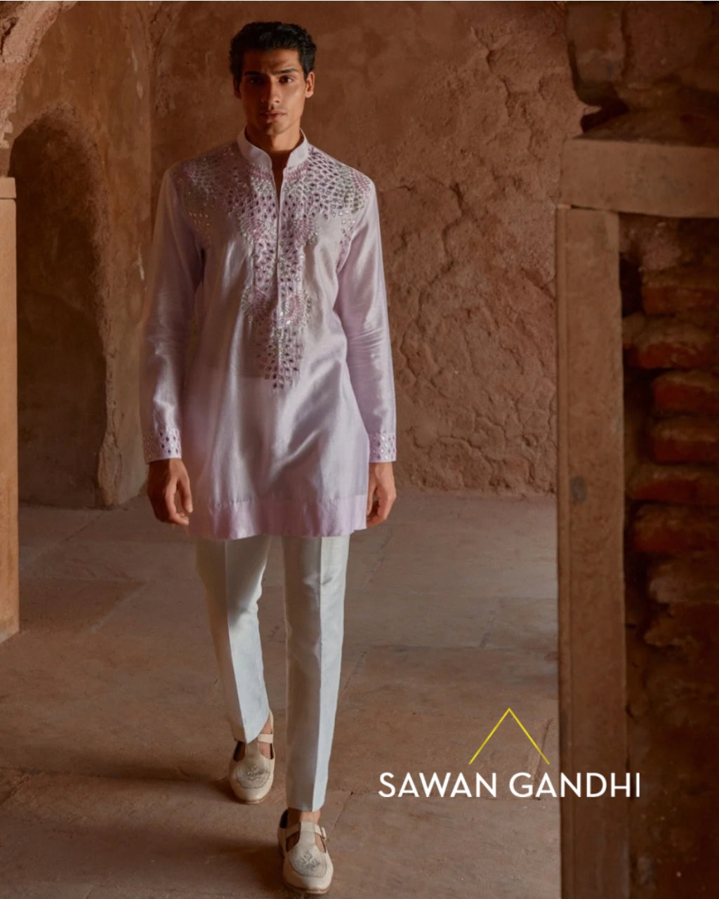 Lilac Appliqué Kurta Set