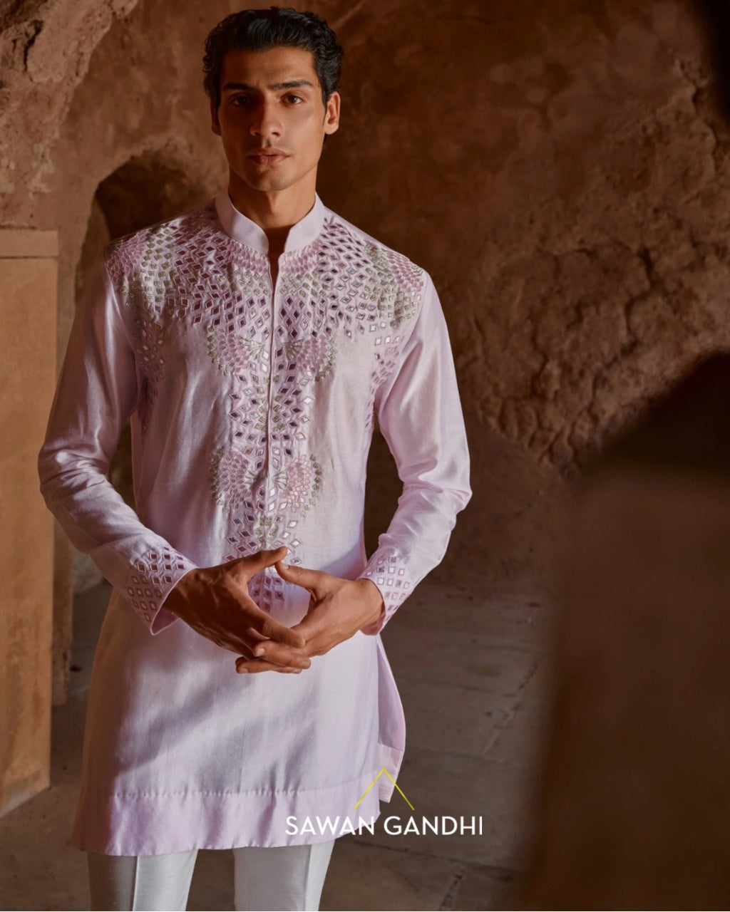 Lilac Appliqué Kurta Set