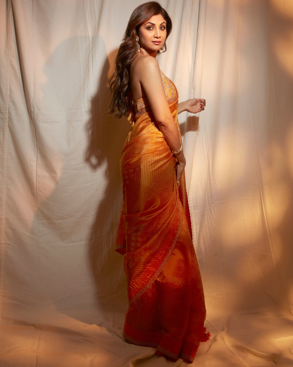 The Shilpa Shetty Yellow Classic Sari Set
