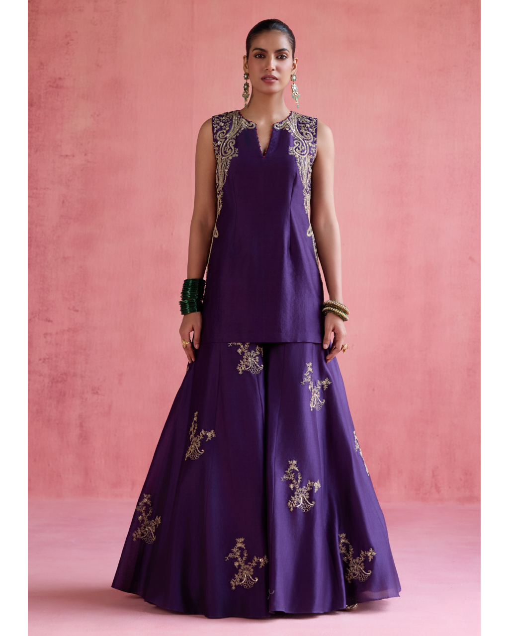 Seher Sharara Set - Purple
