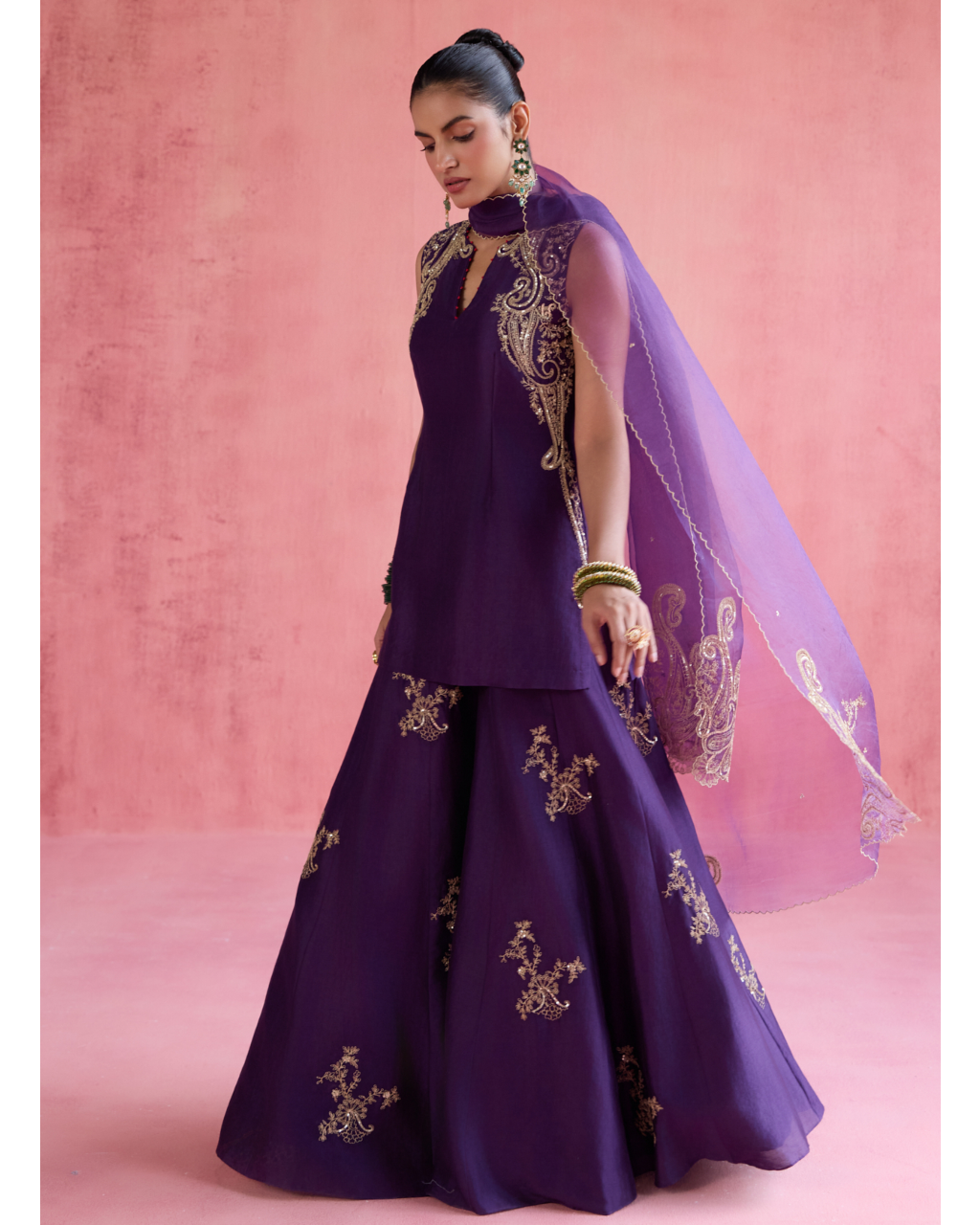 Seher Sharara Set - Purple