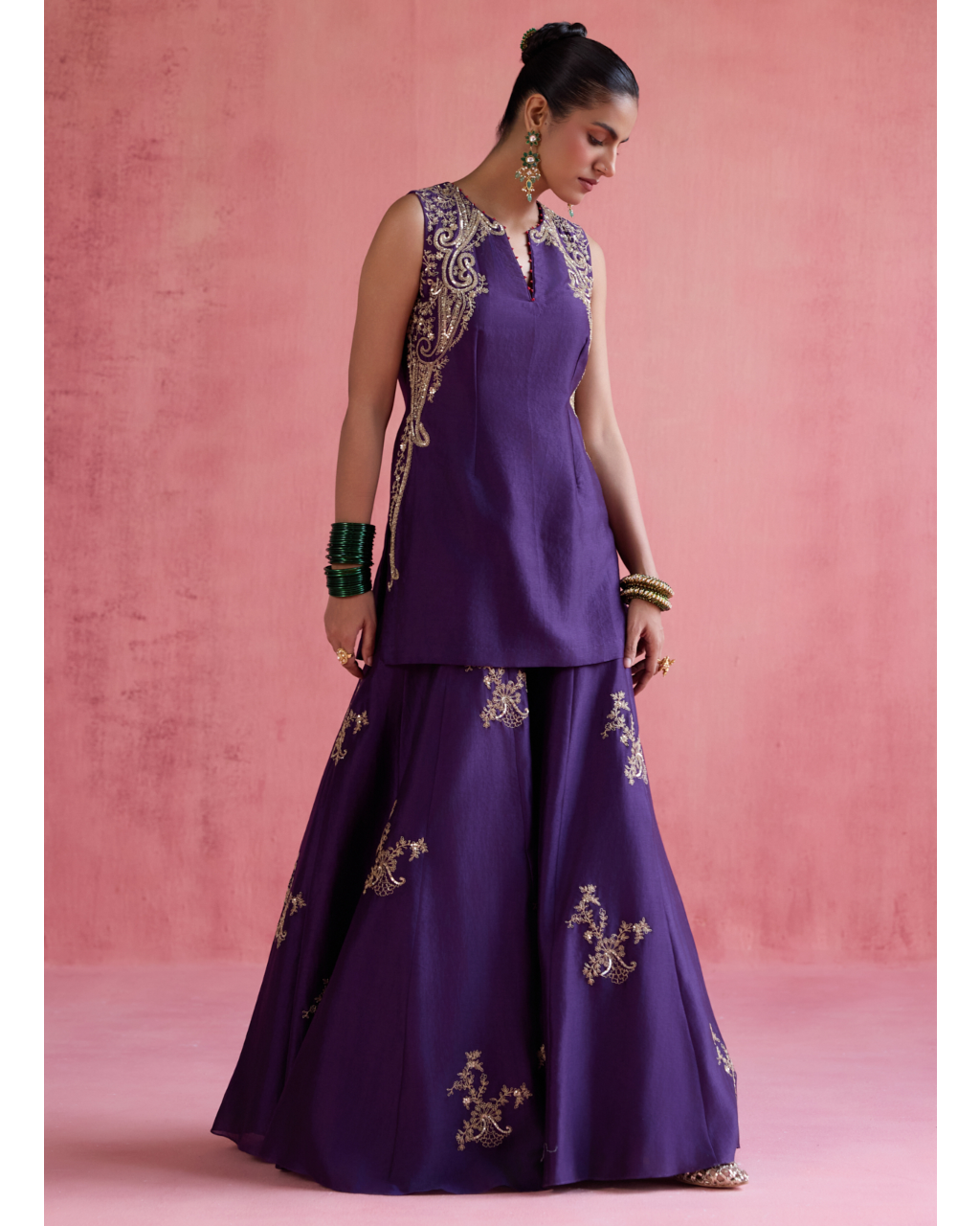 Seher Sharara Set - Purple