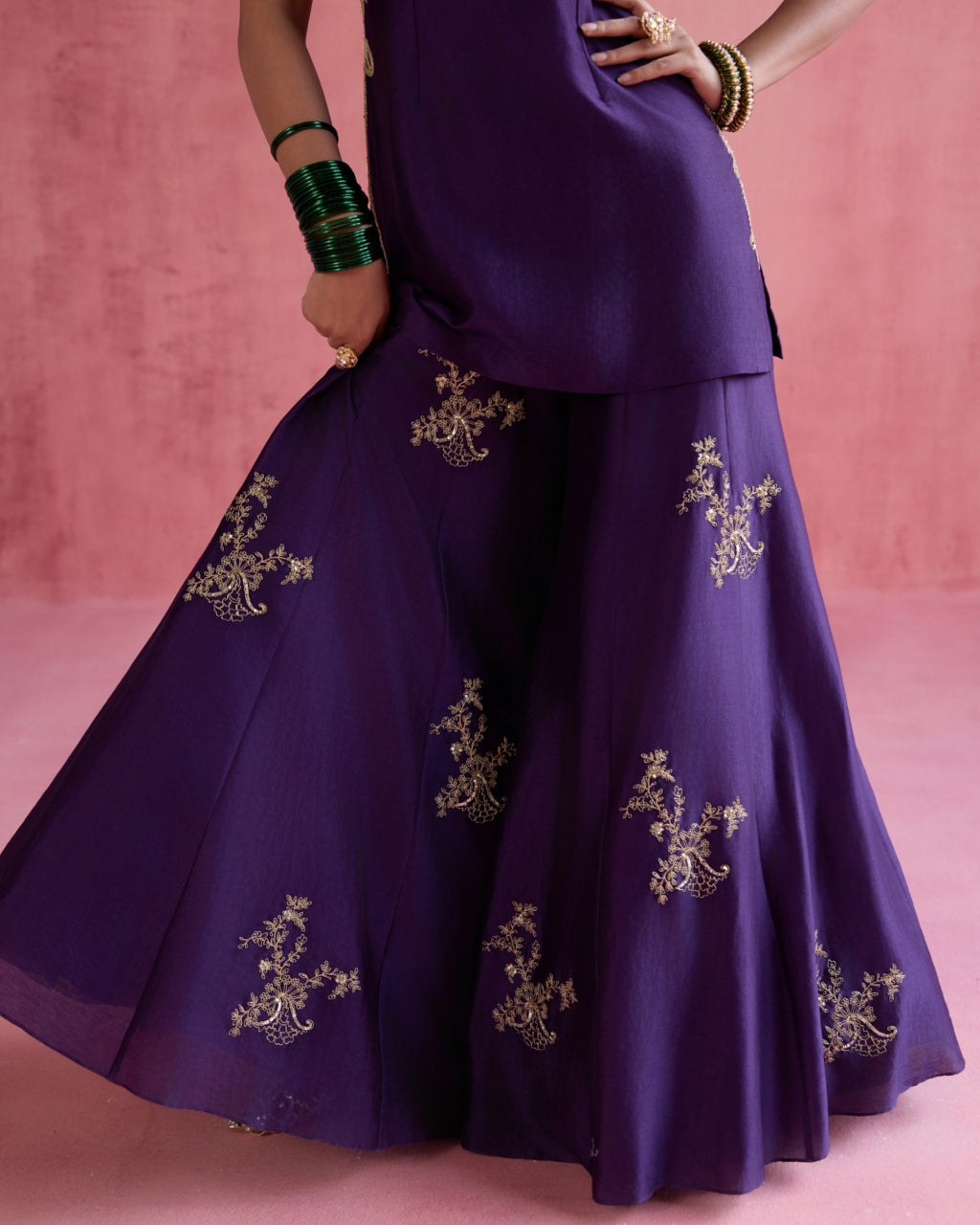 Seher Sharara Set - Purple