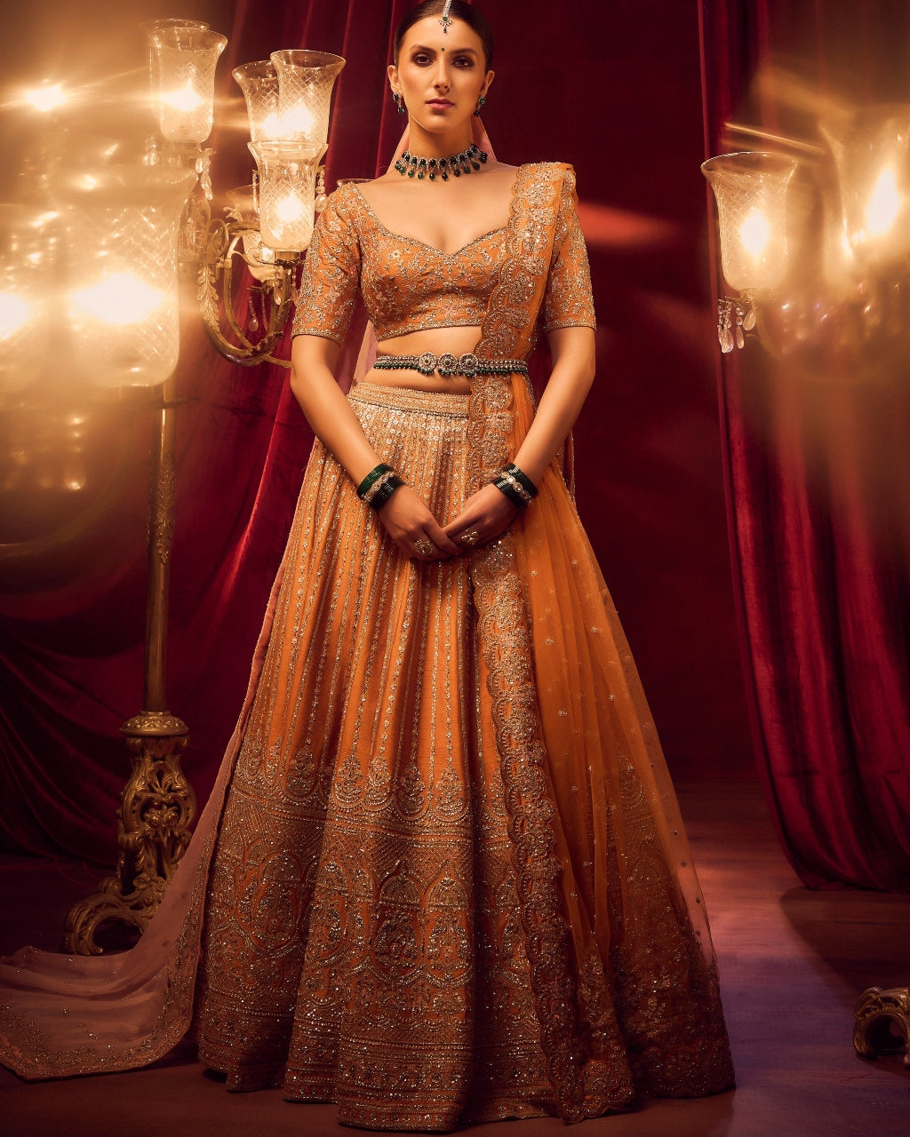 Rust Shehnai Lehenga Set