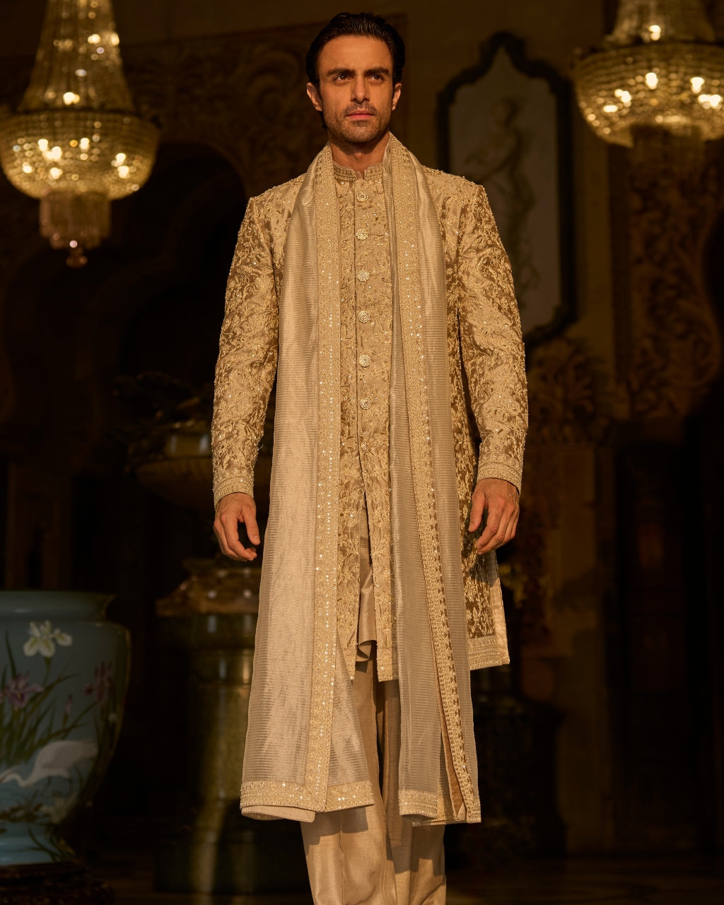 Champagne Gold Sherwani Set