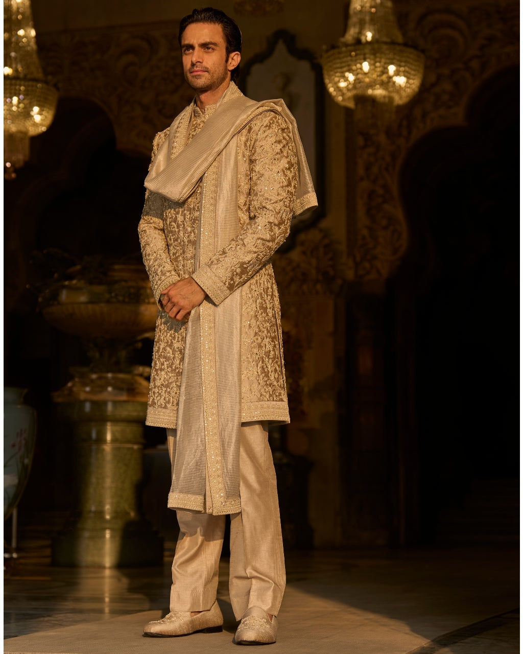 Champagne Gold Sherwani Set