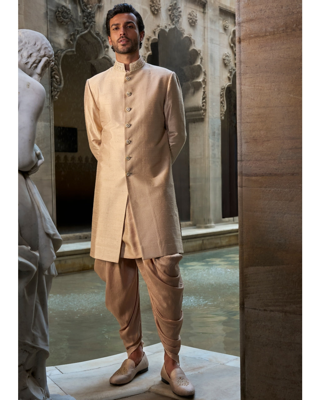 Coffee Gold Sherwani Set