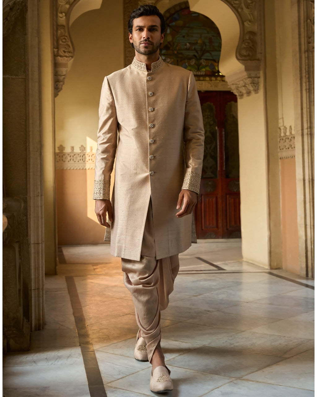 Coffee Gold Sherwani Set