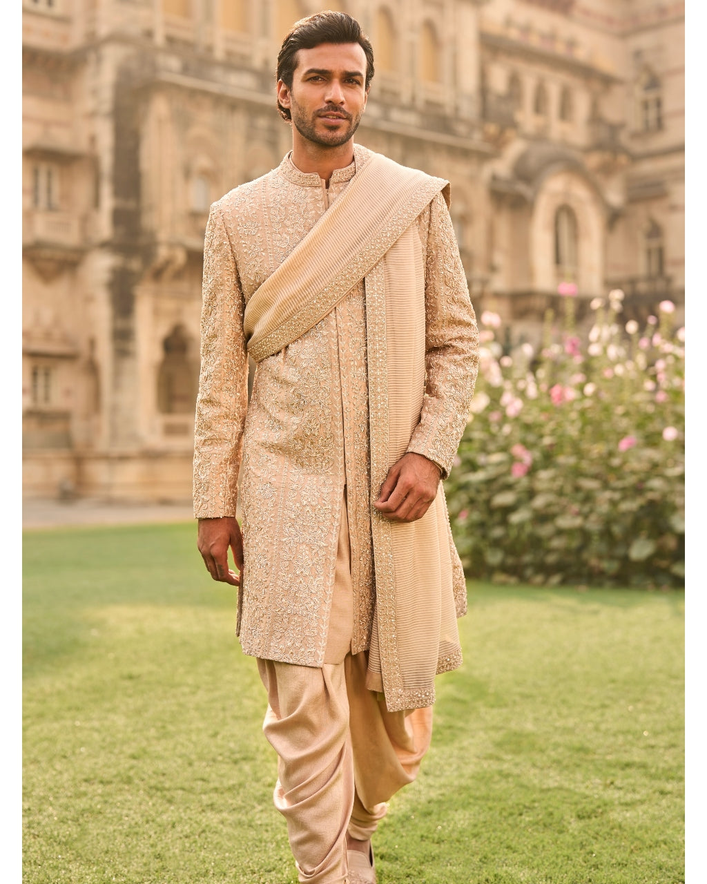 Rose Gold Sherwani Set