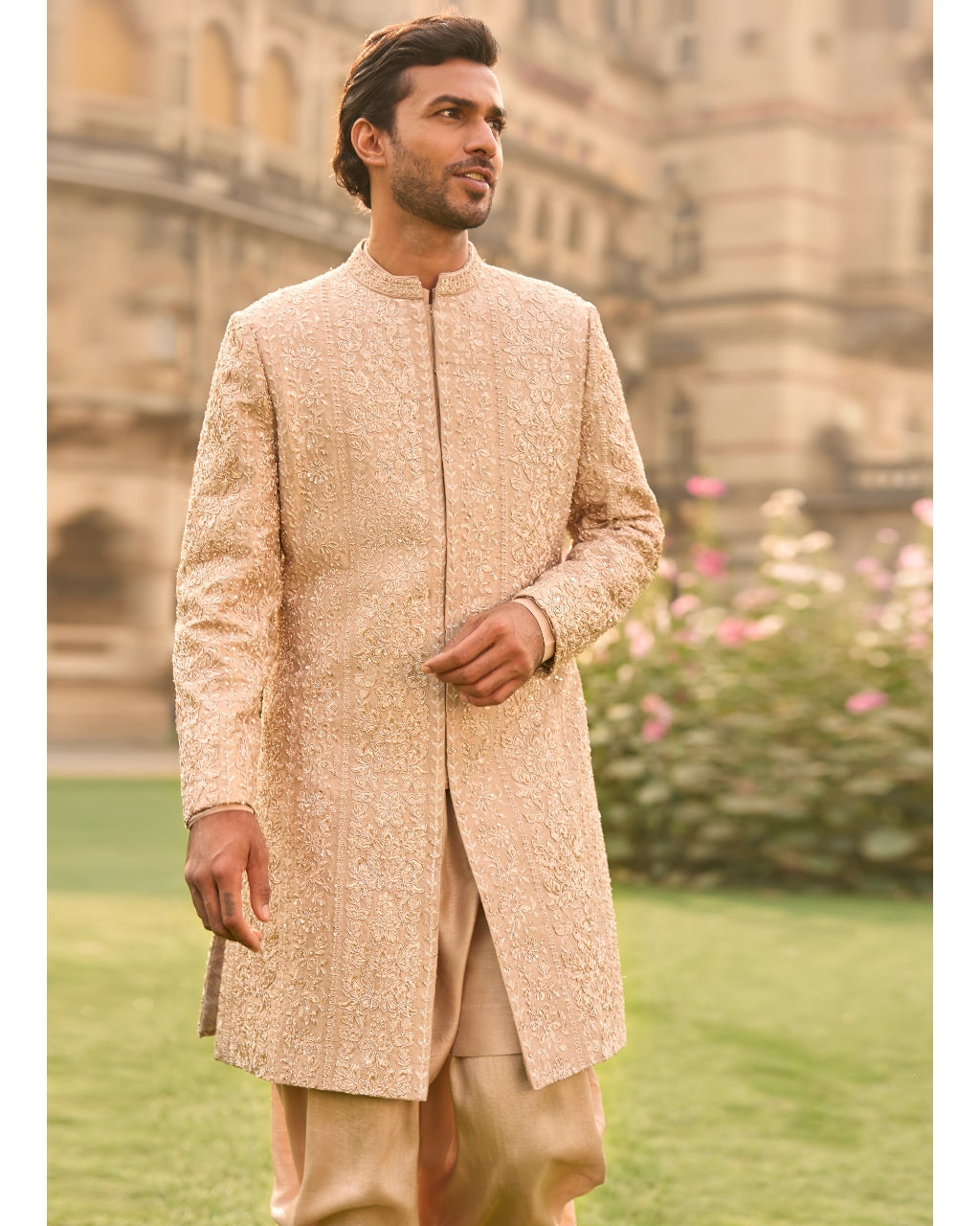 Rose Gold Sherwani Set