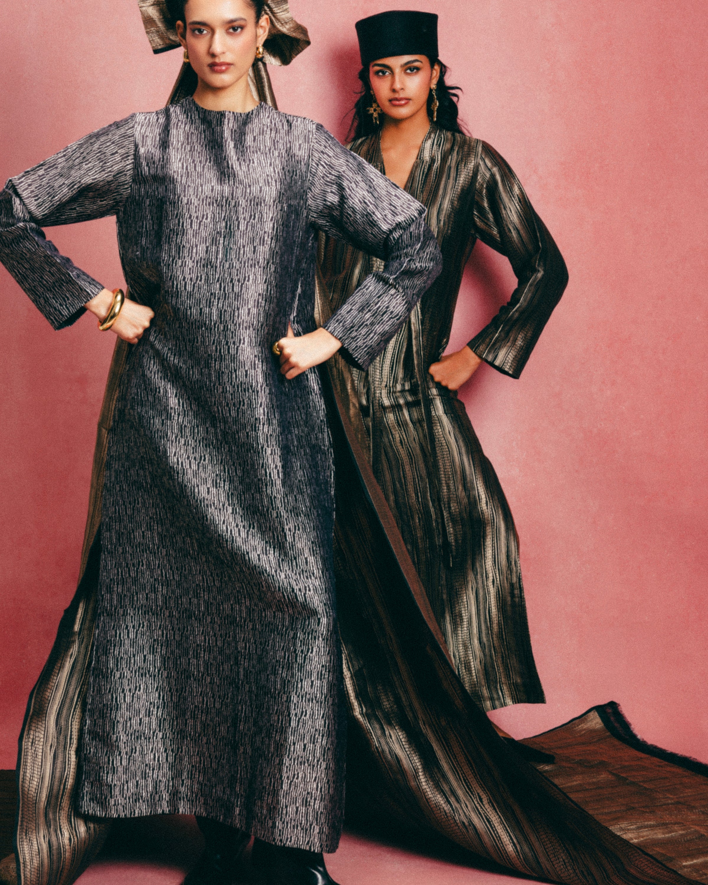 Handwoven Black Banarasi Kaftan